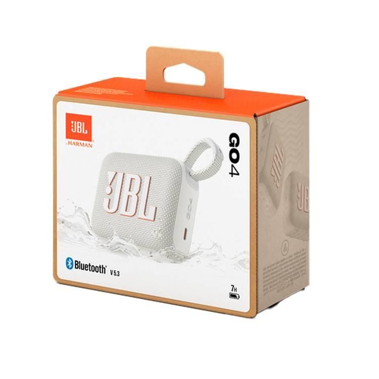 JBL Go4 Portable Wireless Speaker, 7h Playtime, Bluetooth 5.3, Water & Dust Resistant, Supports Auracast - White