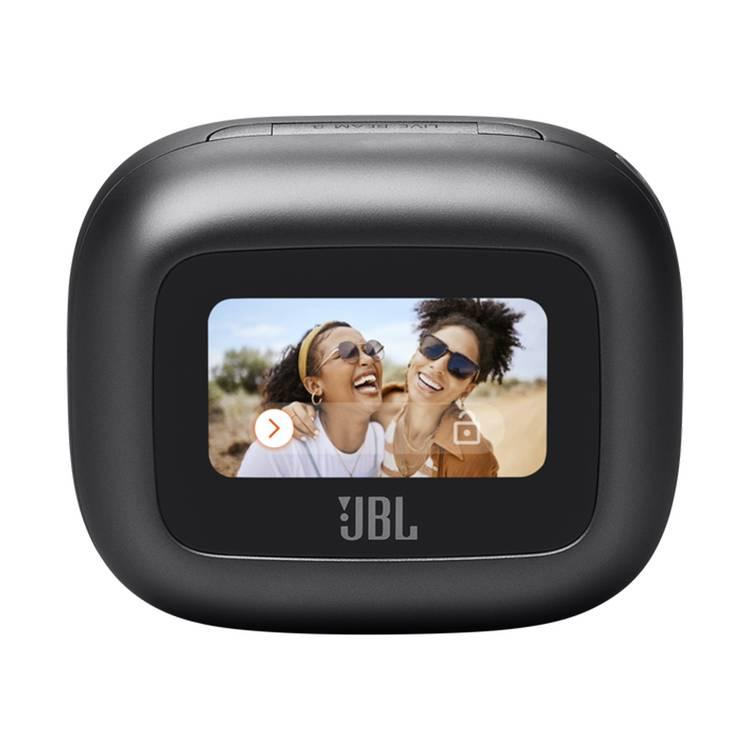 سماعات JBL Live Beam 3 اللاسلكية الحقيقية داخل الأذن مع شاشة وميكروفون، وقت عمل 48 ساعة، شحن من النوع C واللاسلكي، ENC وANC، سماعة أذن BT 5.3، علبة شحن BT 5.2 - أسود