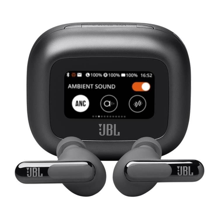 JBL Live Beam 3 True Wireless In-Ear Earbuds with Display & Mic, 48h Working Time, Type-C & Wireless Charging, ENC, ANC, BT 5.3 Earbud, BT 5.2 Charging Case - Black