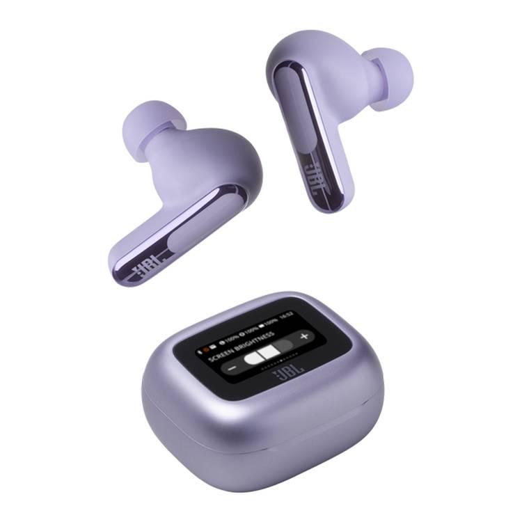 JBL Live Beam 3 True Wireless In-Ear Earbuds with Display & Mic, 48h Working Time, Type-C & Wireless Charging, ENC, ANC, BT 5.3 Earbud, BT 5.2 Charging Case - Purple