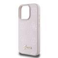 Guess Peony Hard Case for iPhone 16 Pro with Slim & Lightweight Design, Super Durable Materials, Comfortable Grip, Drop Protection - Pink