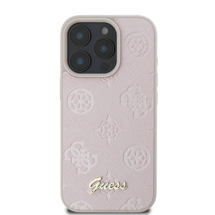 جراب Guess Peony الصلب لهاتف iPhone 16 Pro بتصميم نحيف وخفيف الوزن، ومواد متينة للغاية، وقبضة مريحة، وحماية من السقوط - وردي