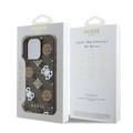 Guess PU 4G Design Hard Case With Peony For iPhone 16 Pro, slim profile, Drop protection - Brown