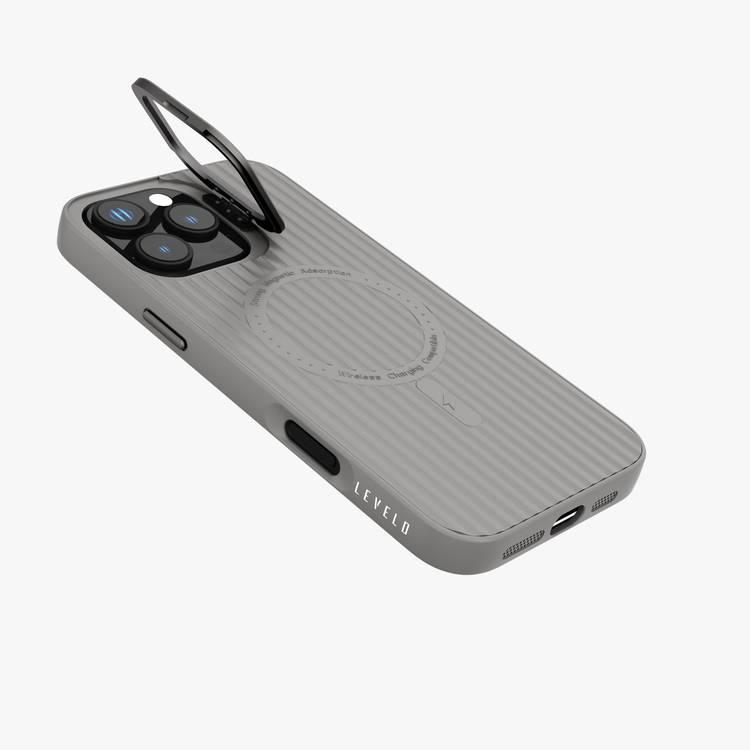 Levelo Livia TPU Silicone Case for iPhone 16 Pro Max, Compatible with MagSafe - Gray