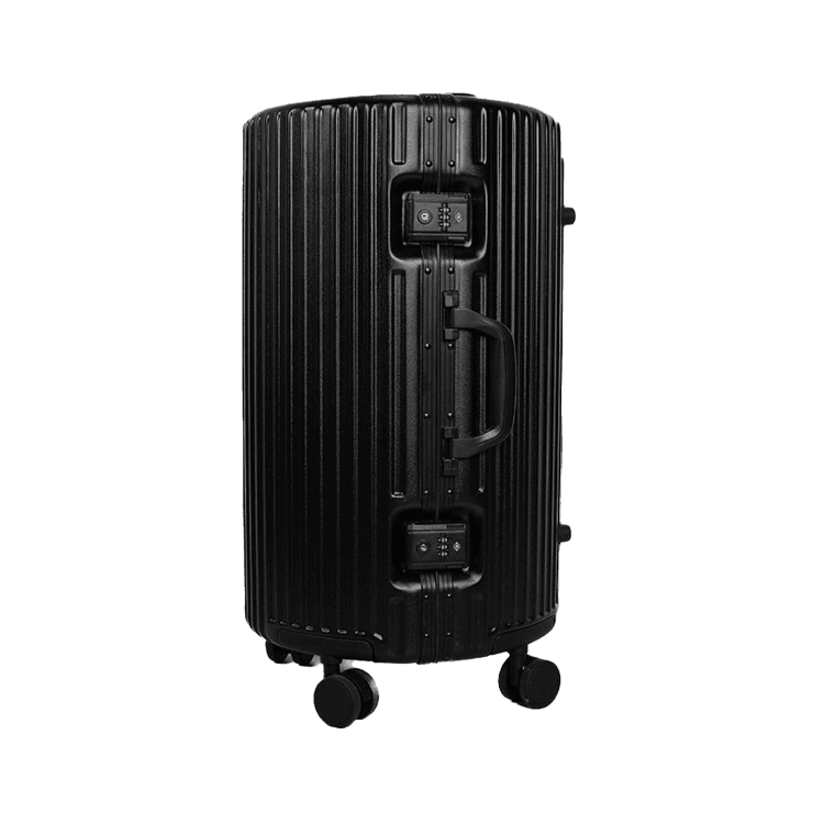 Levelo Oro 24" ABS Suitcase and Light Weight Travel Luggage, 360° Wheels Rotation, ABS+PC & Polyester Fabric, 100KG Weight Bearing, Integrated Silent Wheels  - Black