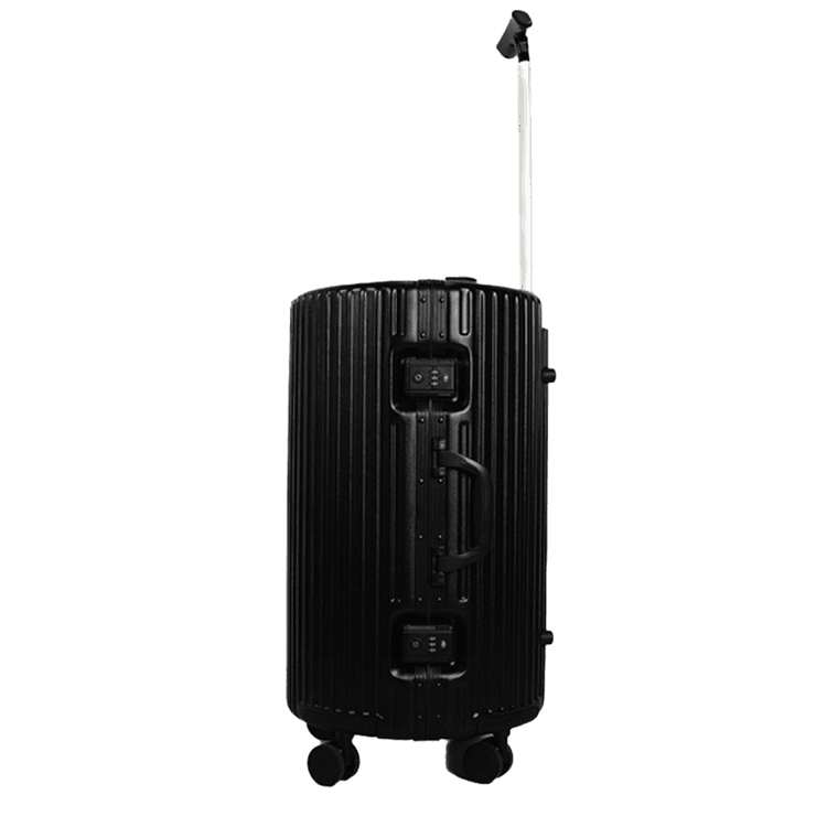 Levelo Oro 24" ABS Suitcase and Light Weight Travel Luggage, 360° Wheels Rotation, ABS+PC & Polyester Fabric, 100KG Weight Bearing, Integrated Silent Wheels  - Black