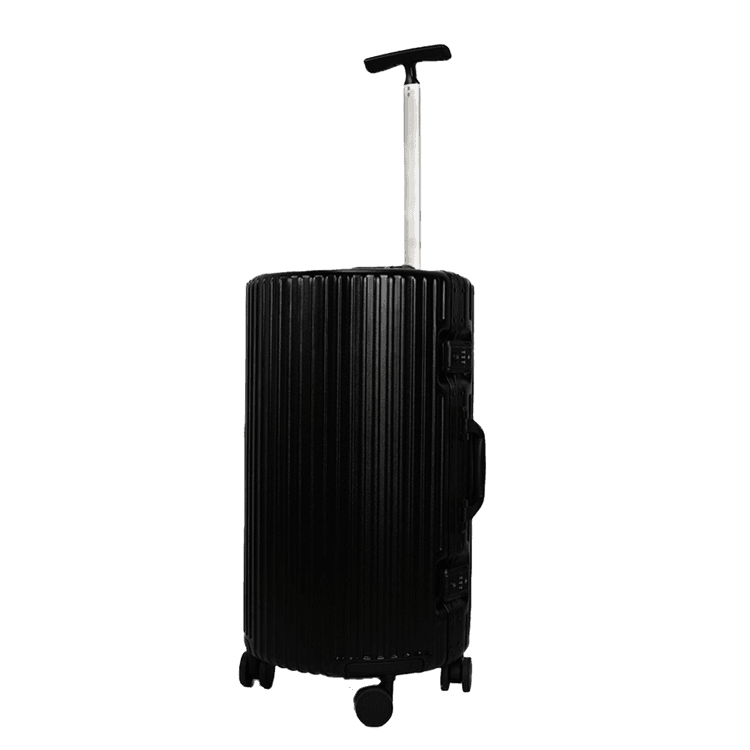 Levelo Oro 24" ABS Suitcase and Light Weight Travel Luggage, 360° Wheels Rotation, ABS+PC & Polyester Fabric, 100KG Weight Bearing, Integrated Silent Wheels  - Black