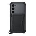 Samsung Rugged Gadget Case for Galaxy S23 with Fold-out Stand, Card Slot, Non-Slip Surface, Super Durable Materials - Black