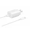 Samsung 25W PD USB-C Adapter 2 pin, Supports super fast charging with 25 watts  - White