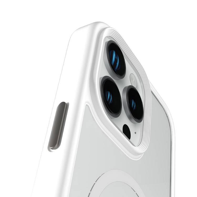 Levelo MagSafe Solo Case for iPhone 16 Pro Max, Clearview Technology, 3H Scratch Resistance, Hybrid Construction - White