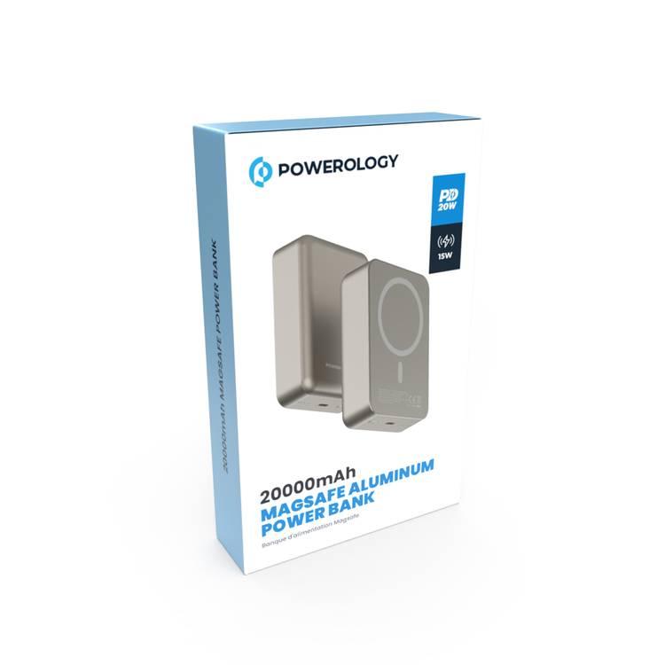 Powerology 20000 mAh 20W PD & 15W Magsafe Powerbank - Titanium