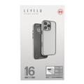 Levelo Solo Case for iPhone 16 Pro with Clearview Technology, Matte TPU Bumper, Comfortable Grip, Impact-Resistant Corners, 3H Scratch Resistance - Gray