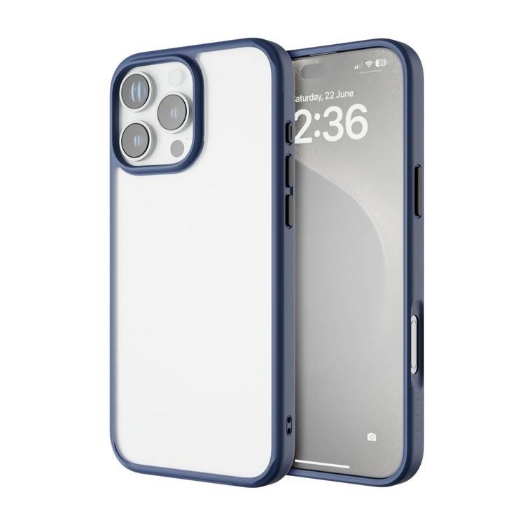 Levelo Solo Case for iPhone 16 Pro Max with Clearview Technology, Matte TPU Bumper, Comfortable Grip, Impact-Resistant Corners, 3H Scratch Resistance - Deep Blue