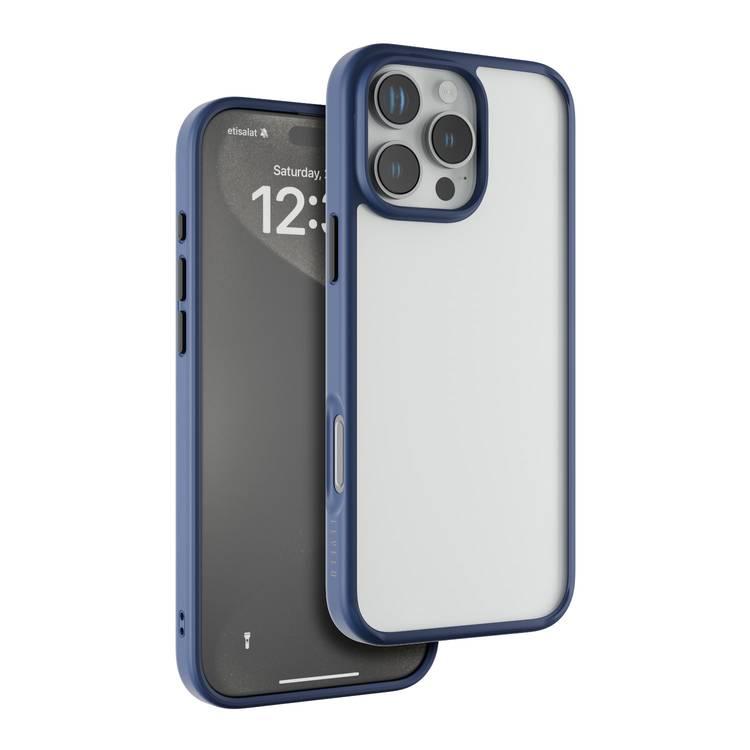 Levelo Solo Case for iPhone 16 Pro Max with Clearview Technology, Matte TPU Bumper, Comfortable Grip, Impact-Resistant Corners, 3H Scratch Resistance - Deep Blue