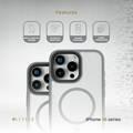 Levelo MagSafe Solo Case for iPhone 16 Pro Max, Clearview Technology, 3H Scratch Resistance, Hybrid Construction - Gray 