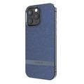 Levelo Pelle Leather Case for iPhone 16 Pro with Aluminum Bumper, Impact Resistant Corners, MagSafe compatibility, Lightweight & Slim Profile - Blue