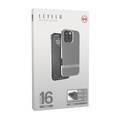 Levelo Pelle Leather Case for iPhone 16 Pro Max with Aluminum Bumper, Impact Resistant Corners, MagSafe compatibility, Lightweight & Slim Profile - Gray