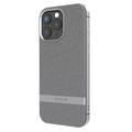 Levelo Pelle Leather Case for iPhone 16 Pro Max with Aluminum Bumper, Impact Resistant Corners, MagSafe compatibility, Lightweight & Slim Profile - Gray