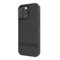 Levelo Pelle Leather Case for iPhone 16 Pro with Aluminum Bumper, Impact Resistant Corners, MagSafe compatibility, Lightweight & Slim Profile - Black