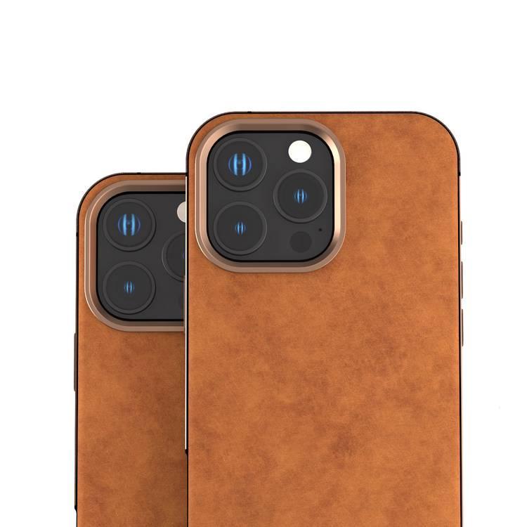 Levelo Pelle Leather Case for iPhone 16 Pro with Aluminum Bumper, Impact Resistant Corners, MagSafe compatibility, Lightweight & Slim Profile - Brown