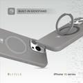 Levelo Iris Pro Magsafe Liquide Silicone Case for iPhone 16 Pro with Built-in Kickstand, Comfortable & Secure Grip, Anti-Spot Finish, Anti-Spot Finish, Impact-Resistant Corners - Gray