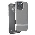 Levelo Pelle Leather Case for iPhone 16 Pro with Aluminum Bumper, Impact Resistant Corners, MagSafe compatibility, Lightweight & Slim Profile - Gray