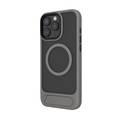 Levelo Matteo Case with Bottom Stand Grip for iPhone 16 Pro Max, Impact Resistant Corners, Anti-Fingerprint Coating, Comfortable Grip & Tidy Look, Smooth Texture, Durable Material - Gray