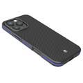 Levelo Ox Carbon Case for iPhone 16 Pro Max, MagSafe Compatible, Matte Coating, Anti-Finger Print - Blue 