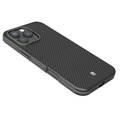 Levelo Ox Carbon Case for iPhone 16 Pro, MagSafe Compatible, Matte Coating, Anti-Finger Print - Black 