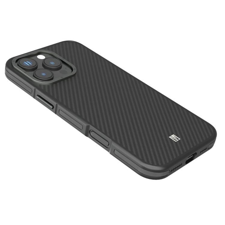 Levelo Ox Carbon Case for iPhone 16 Pro Max, MagSafe Compatible, Matte Coating, Anti-Finger Print - Black