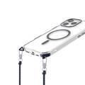 Levelo Celeste MagSafe Case with Crossbody Strap for iPhone 16 Pro, AirGuard Technology, Metal Hook, Durable Material - Deep Blue