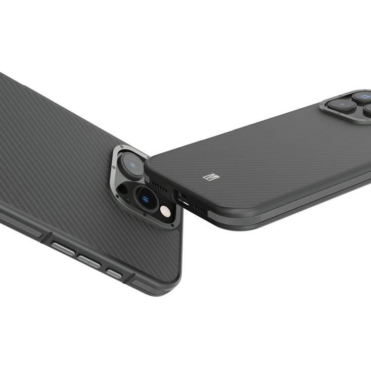 Levelo Ox Carbon Case for iPhone 16 Pro, MagSafe Compatible, Matte Coating, Anti-Finger Print - Gray 