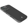 Levelo Ox Carbon Case for iPhone 16 Pro, MagSafe Compatible, Matte Coating, Anti-Finger Print - Gray 