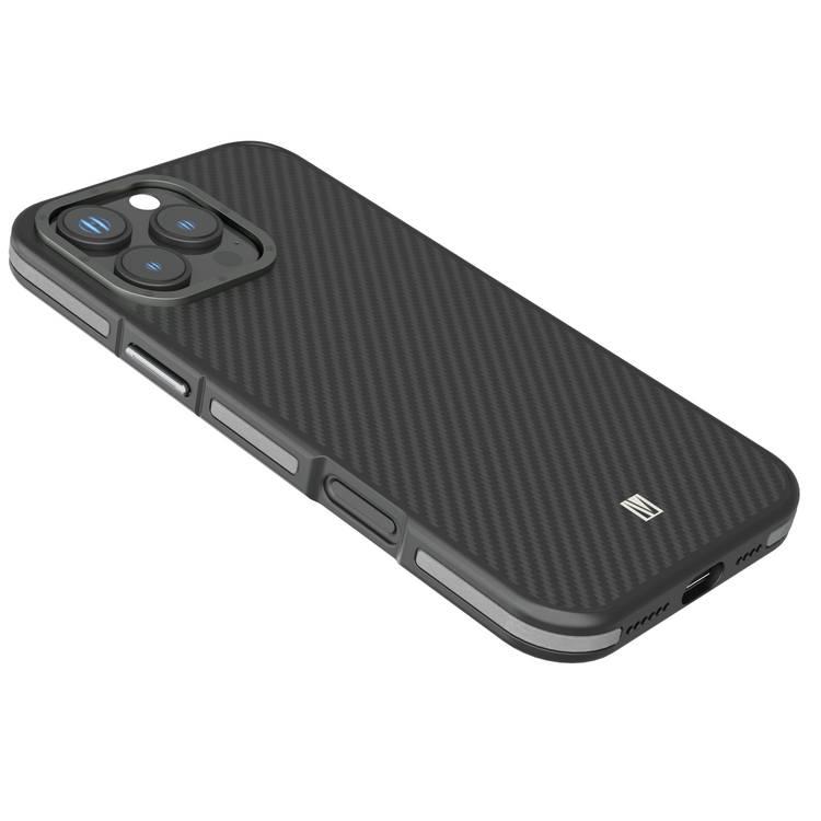 Levelo Ox Carbon Case for iPhone 16 Pro, MagSafe Compatible, Matte Coating, Anti-Finger Print - Gray 