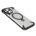 Levelo Metallo Aluminum Bumper Case for iPhone 16 Pro Max, MagSafe Compatible, Metal Kickstand, Impact Resistant Corners - Black 