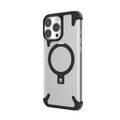 Levelo Metallo Aluminum Bumper Case for iPhone 16 Pro Max, MagSafe Compatible, Metal Kickstand, Impact Resistant Corners - Black 