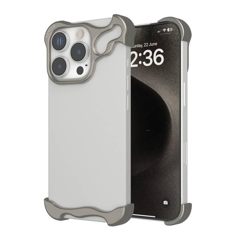 Levelo Metallo Pro Aluminum Bumper Case for iPhone 16 Pro with Impact-Resistant Corners, Durable Material, Easy Snap-on, Comfortable & Secure Grip - Titanium