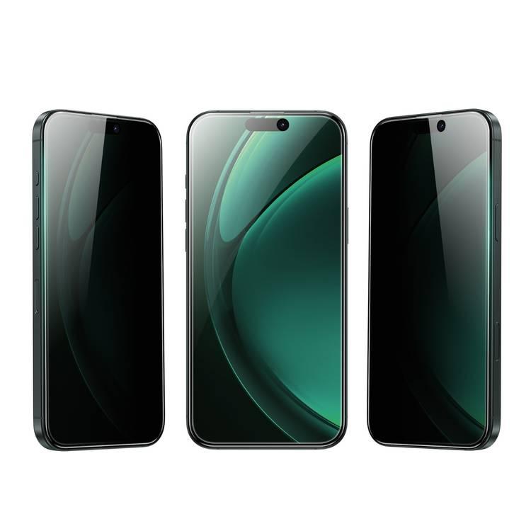 Green Lion Diego Pet Privacy Full Curved Glass for iPhone 16 Pro Max, Highly Responsive, Anti Fingerprint & Scratch, Bubble Free - Black Edge