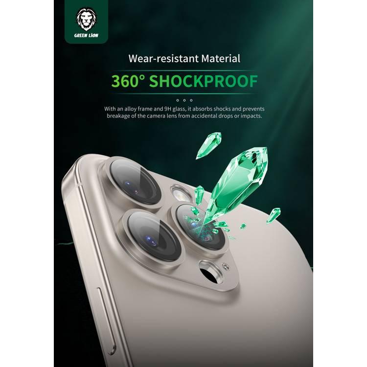 Green Lion Camera Lens Protector for iPhone 16 Pro/Pro Max, Nano Absorption, Anti Scratch, Anti Fingerprint, High Transparency - Titanium