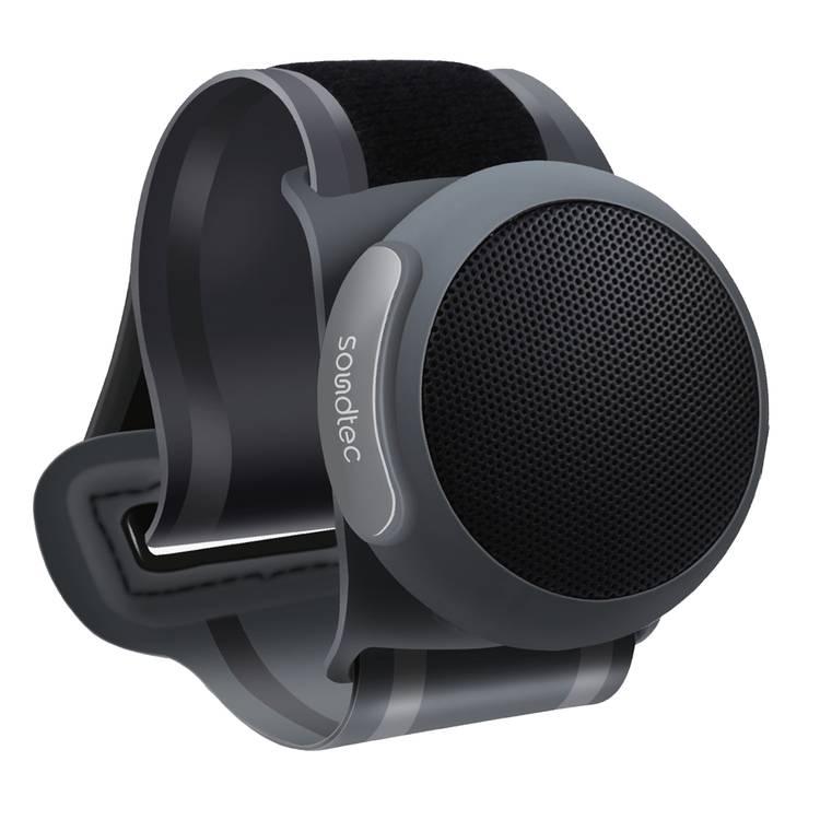 مكبر صوت لاسلكي Porodo Soundtec Wristsound Active مع وضع النوم، مكبر صوت بقوة 3 وات، وقت عمل 8.5 ساعة، وقت إعادة شحن 1.5 ساعة، منفذ شحن USB Type-C، بلوتوث V5.3 - أسود