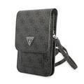 Guess 4G Wallet with Cord & Triangle Logo, High-Quality ECO PU Leather, Enough Space for Cards, Cash, and Small Items - Black