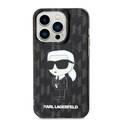 Karl Lagerfeld IML Hard Case with Ikonik Monogram for iPhone 16 Pro Max, Drop and Shock Absorption, Precise Cutouts for Ports and Buttons, Easy Snap-on Installation - Black