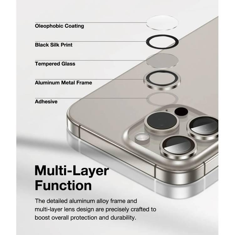 Green Lion HD Plus Camera Lens for iPhone 16 Pro, 16 ProMax, Anti Fingerprint, Anti-Glare Coating, Anti Scratch, Nano Aborting -Titanium