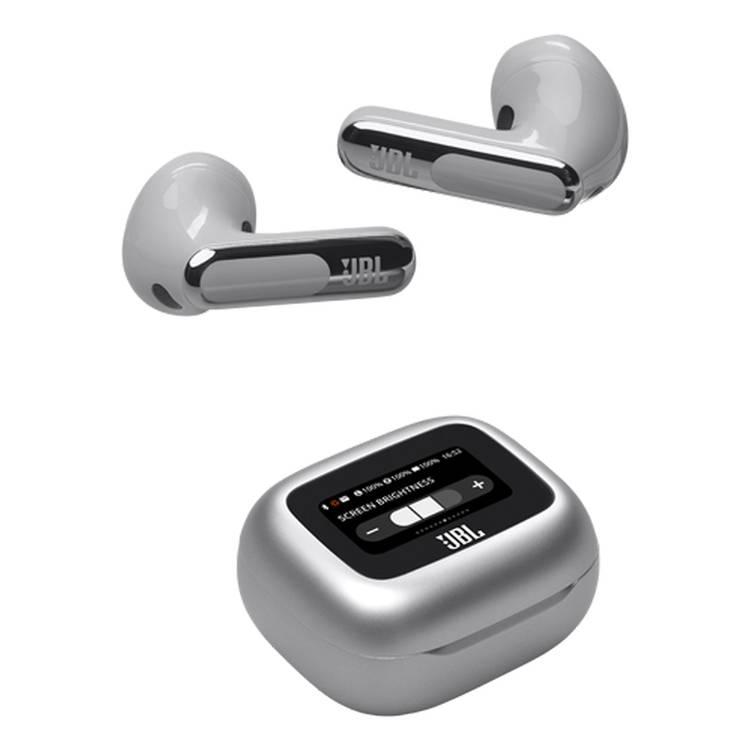 JBL Live Flex 3 True Earbuds, 50h Playtime, Bluetooth 5.3, Charging Time 2h, Type-C & Wireless Charging, Multi-point connection, Personi-Fi 3.0, ANC - Silver 