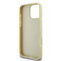 Karl Lagerfeld Wrinkled Design PU Hard Case with Metal Signature Logo for iPhone 16 Pro, Slim Profile, Comfortable Grip, Drop Protection - Gold