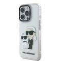 Karl Lagerfeld IML Glitter Hard Case with NFT Karl & Choupette Logo for iPhone 16 Pro Max, Drop & Shock Absorption, Accurate Cutouts, Comfortable Grip, Easy Snap-on - Transparent