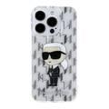 Karl Lagerfeld IML Hard Case with Ikonik Monogram for iPhone 16 Pro, Drop and Shock Absorption, Precise Cutouts for Ports and Buttons, Easy Snap-on Installation - Transparent