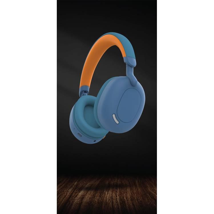 Green Lion Sunstone  Headphone, 10m Working distance, AUX Support & Microphone, 36 hrs (BT) Playing Time, 3.7V 300 mAH  - Blue / Orange