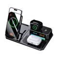 Green Lion 6 in 1 Multifunctional Wireless Charger, Bluetooth Version 5.3, 3W Watch Output, Digital Clock, RGB Light - Black 