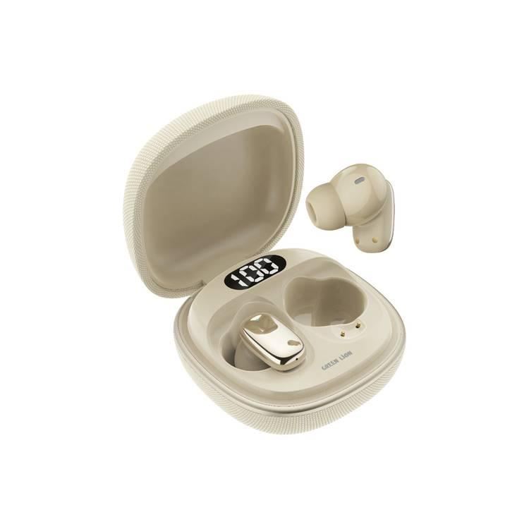 Green Lion SIENA True Wireless Earbuds, IPX5 Water Resistance, LED Digital Display, Bluetooth Version 5.4 - Beige